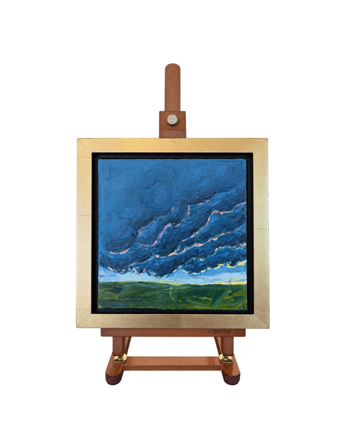 Load image 1 in gallery view. 'Panhandle Sky #44' Oil Painting with Easel