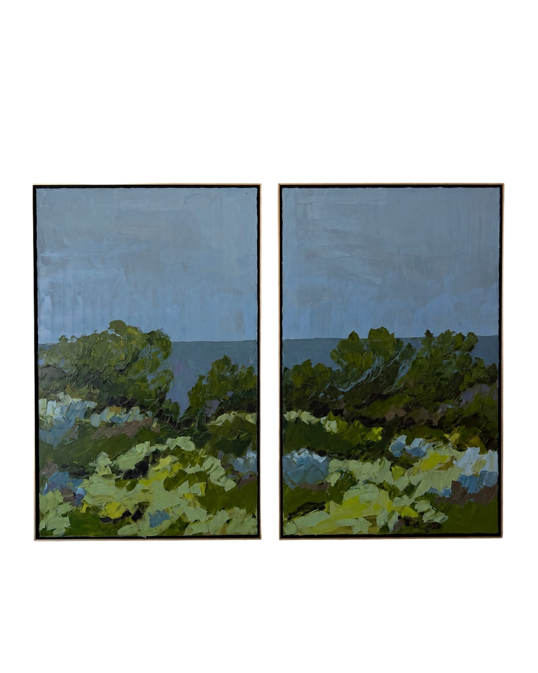 'Green Pastures' Pair of Oil Paintings